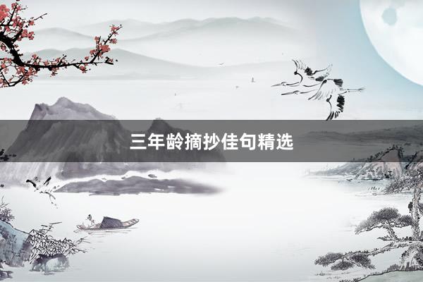 三年龄摘抄佳句精选